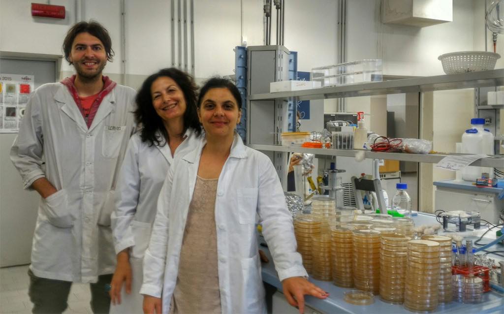 The team, led by Prof Rosalba Lanciotti (centre), found "significant" variations in the fruit depending on how it had been packed.