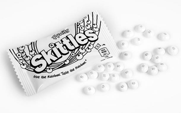 Skittles shows support for pride by handing out 'rainbow-less' packs