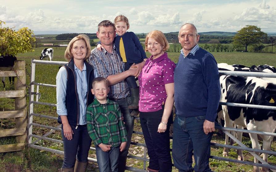 Arla farmer-owner John Edgar (third from left) will appear in marketing materials with his family.