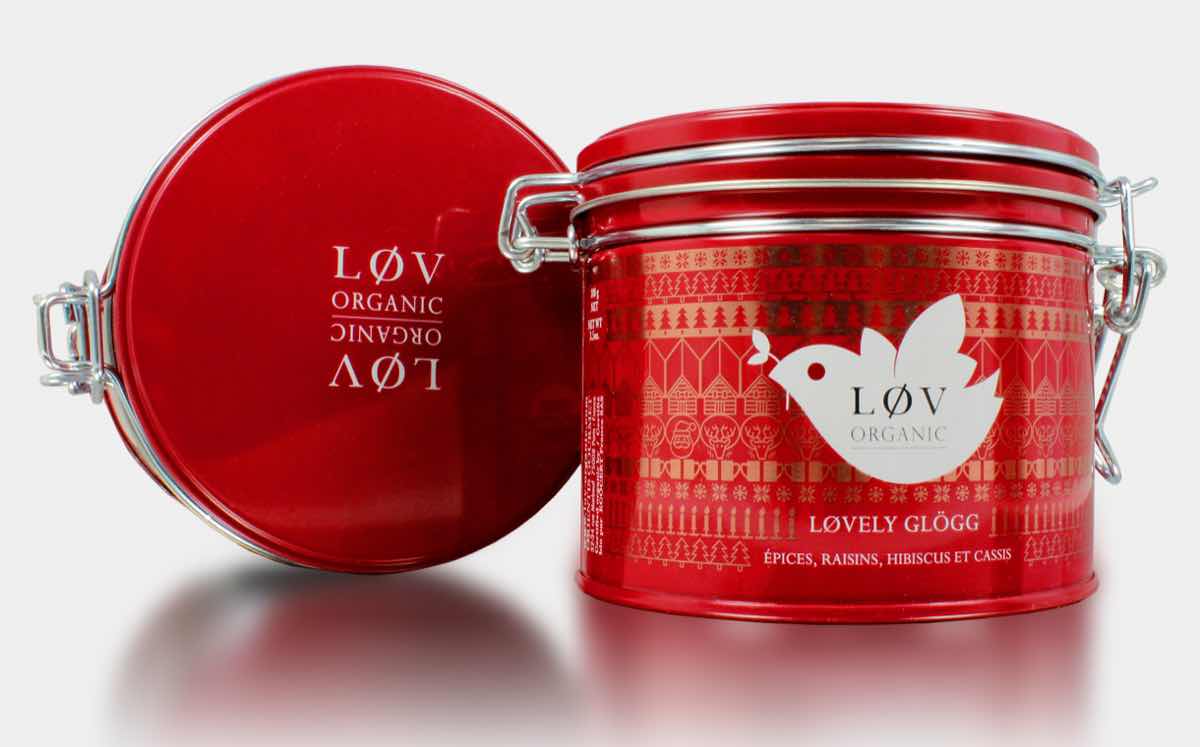 Løv Organic works with Crown Packaging on festive glögg tins