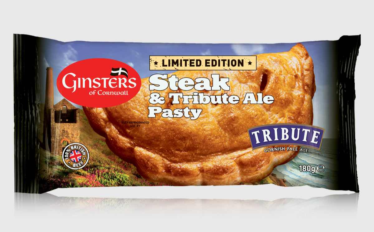 Ginsters teams up with Cornish brewer on steak and ale pasty