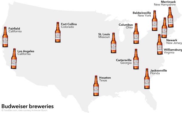Budweiser US breweries