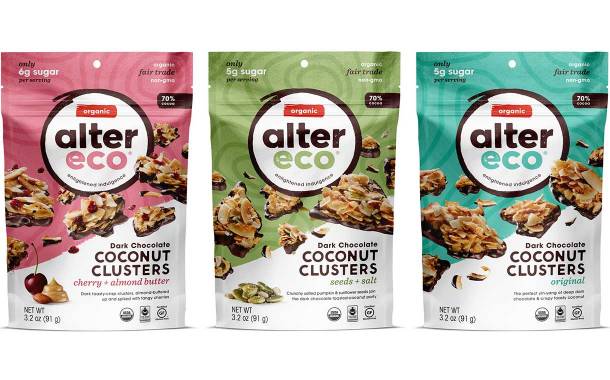 Alter Eco unveils Dark Chocolate Coconut Clusters snack range