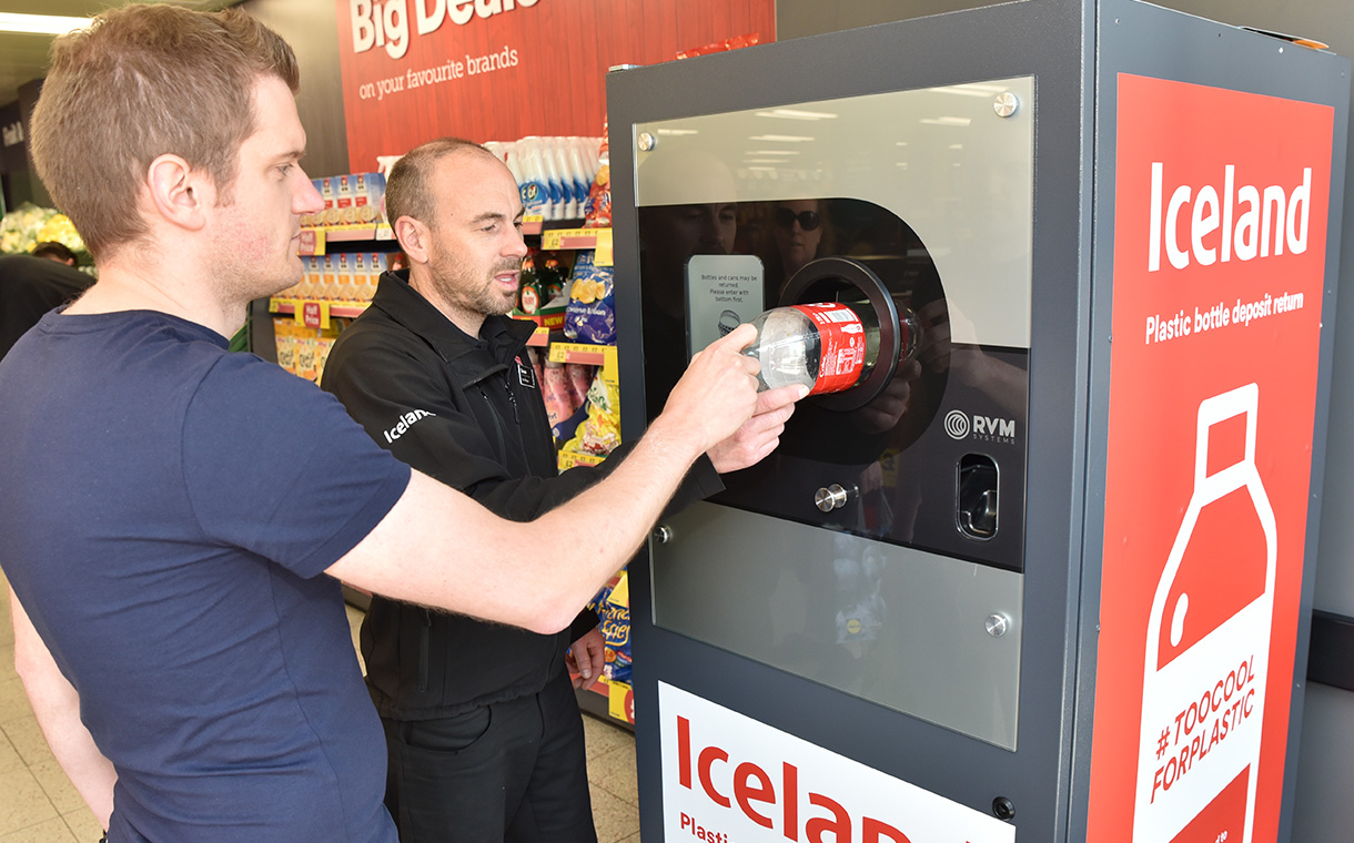 1m bottles recycled through Iceland reverse vending machines