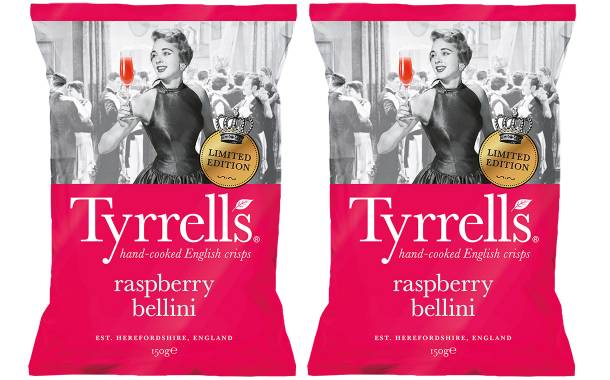 Pink crisps: Tyrrells introduces raspberry bellini variant in UK