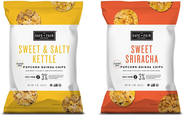 The Safe + Fair Food Company launches popcorn quinoa chips