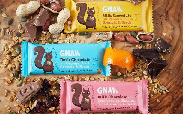 Gnaw introduces chocolate and granola bars with fruit and seeds