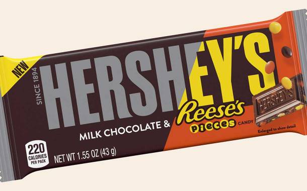Hershey’s chocolate bar with Reese’s Pieces candy launched