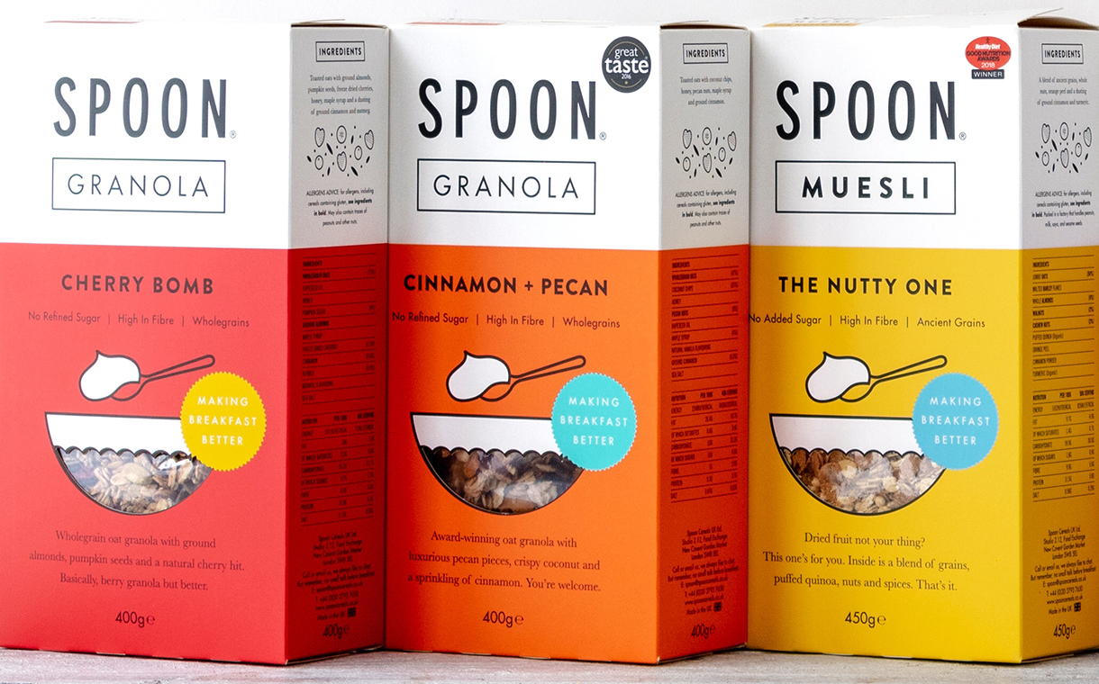 Spoon Cereals gives its granola and muesli range new packaging
