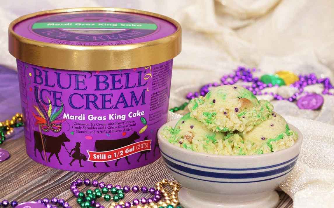 Blue Bell Creameries introduces Mardi Gras King Cake ice cream