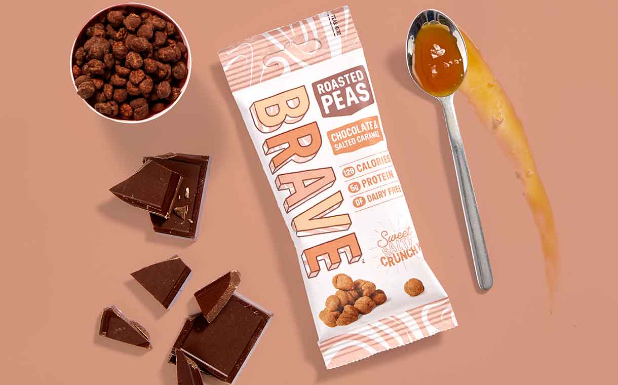 Brave introduces new chocolate and salted caramel roasted peas