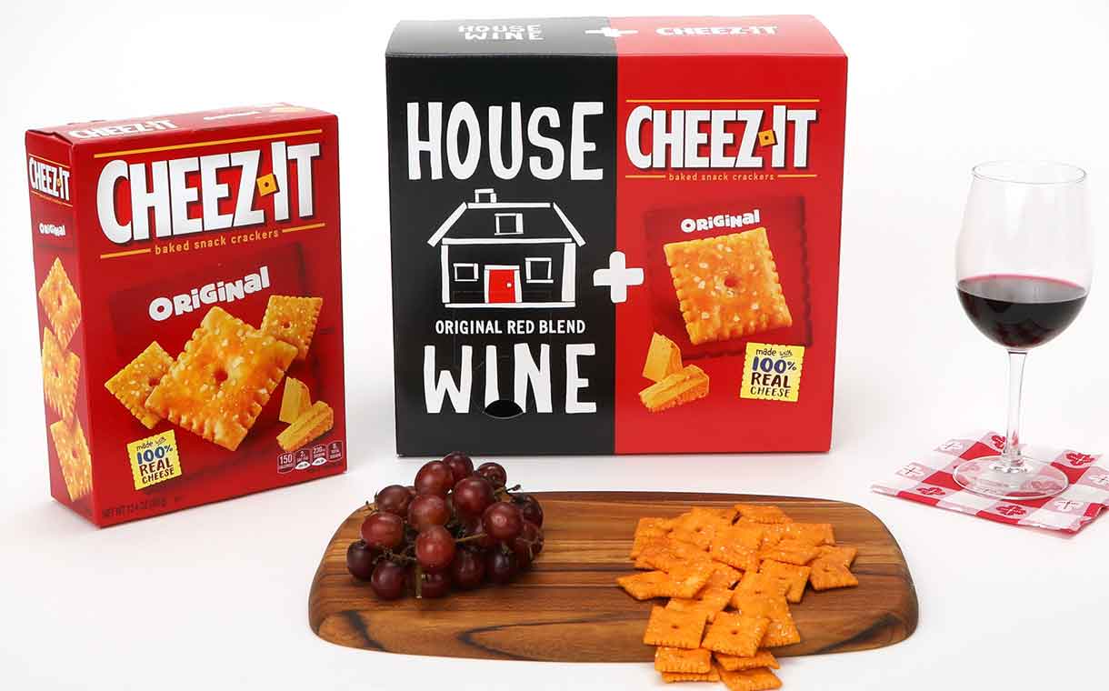 Kellogg pairs Cheez-It crackers with House Wine in combo box