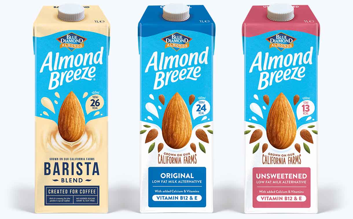 Blue Diamond introduces new look for Almond Breeze range