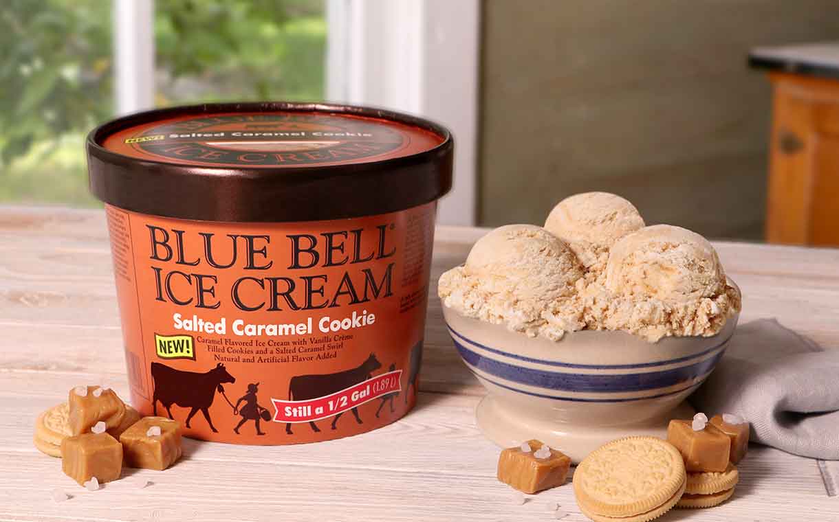 Blue Bell blends vanilla cookies with caramel for new ice cream