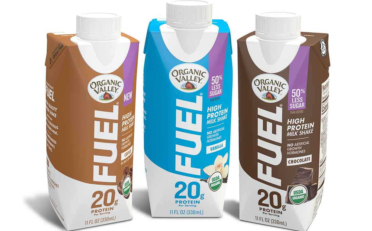 Organic Valley reduces sugar in Fuel high-protein milkshakes line