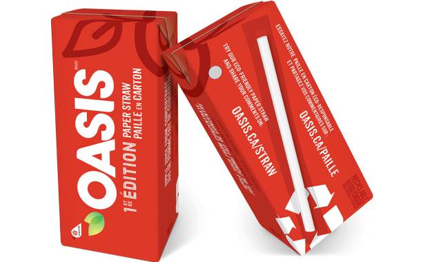 Lassonde debuts Oasis cartons  with Tetra Pak paper straws