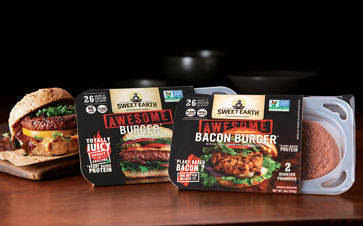 Sweet Earth debuts plant-based Awesome Bacon Burger