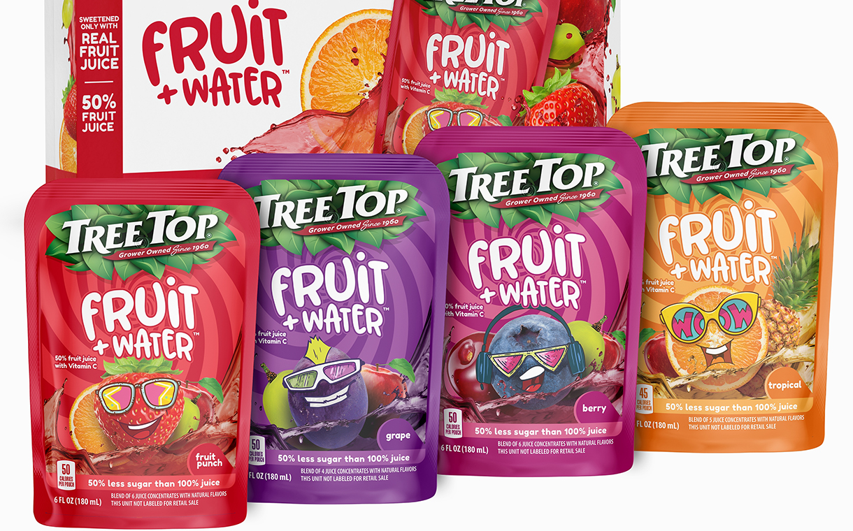 Tree Top debuts 'low-sugar' Fruit+Water pouches for kids