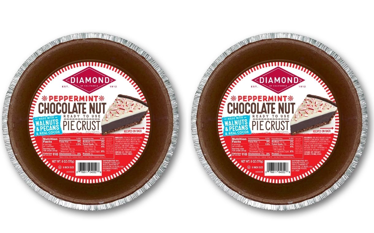 Diamond of California unveils peppermint chocolate nut pie crust