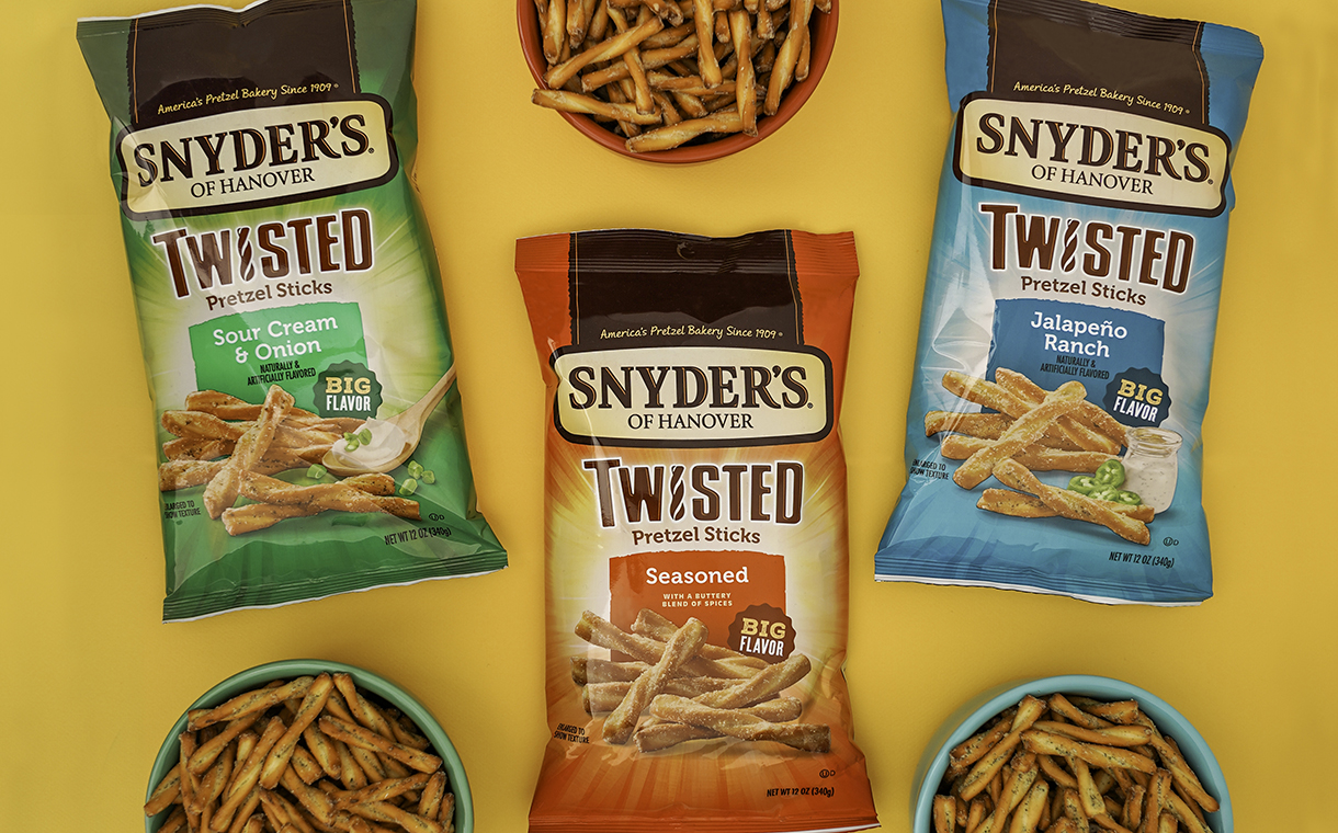 Snyder's of Hanover debuts new Twisted Pretzel Sticks flavours