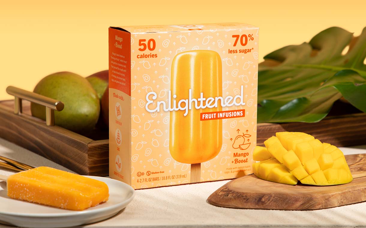 Enlightened debuts 'mood-boosting' mango frozen fruit bar