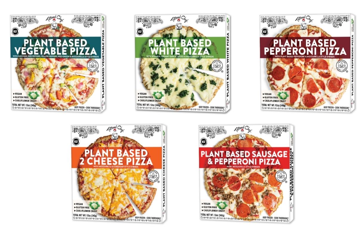 Tattooed Chef unveils new vegan pizzas with cauliflower crusts