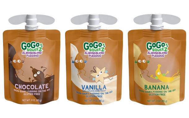 GoGo squeeZ launches new dairy-free pudding pouches in US