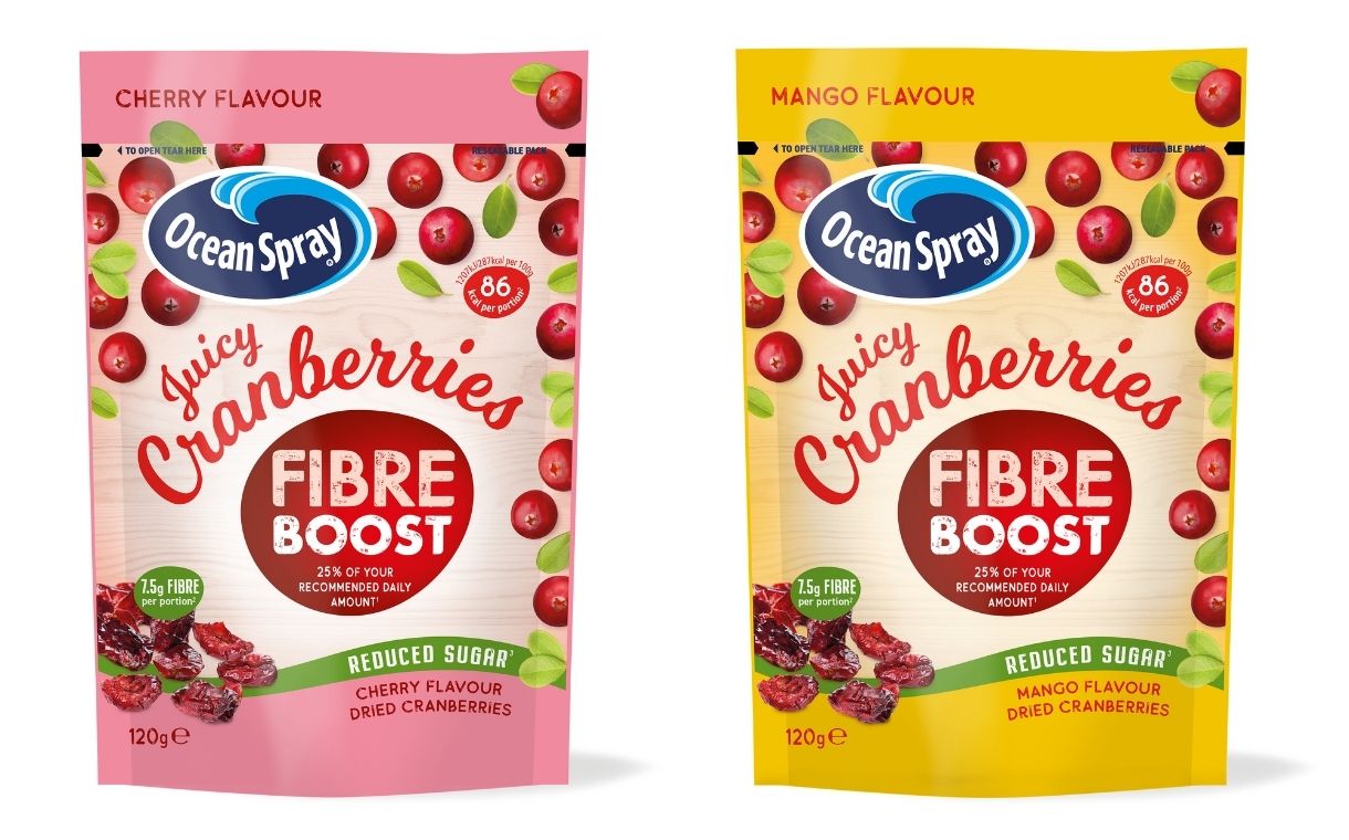Ocean Spray unveils new line of high-fibre cranberry snacks
