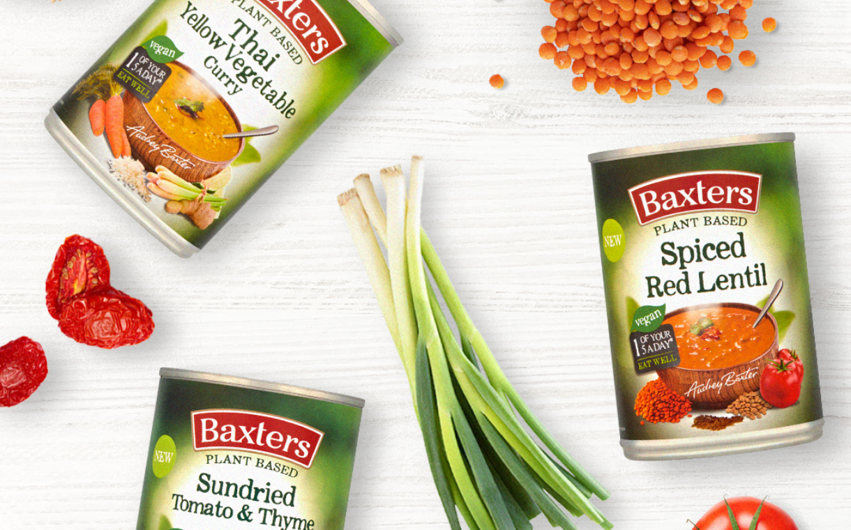 Baxters adds new flavours to tinned plant-based soup range
