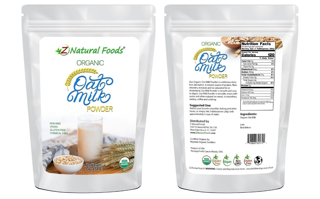 Z Natural Foods introduces Organic Oat Milk Powder