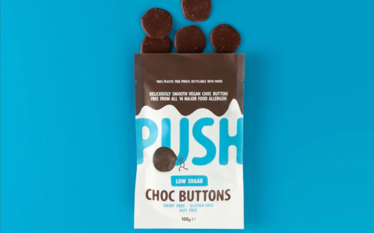 Vegan chocolate brand Push Chocolate debuts low-sugar buttons