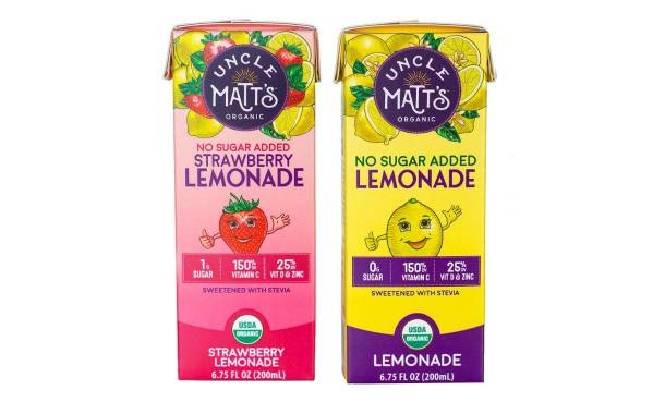 Uncle Matt's Organic launches no added sugar lemonade juice boxes