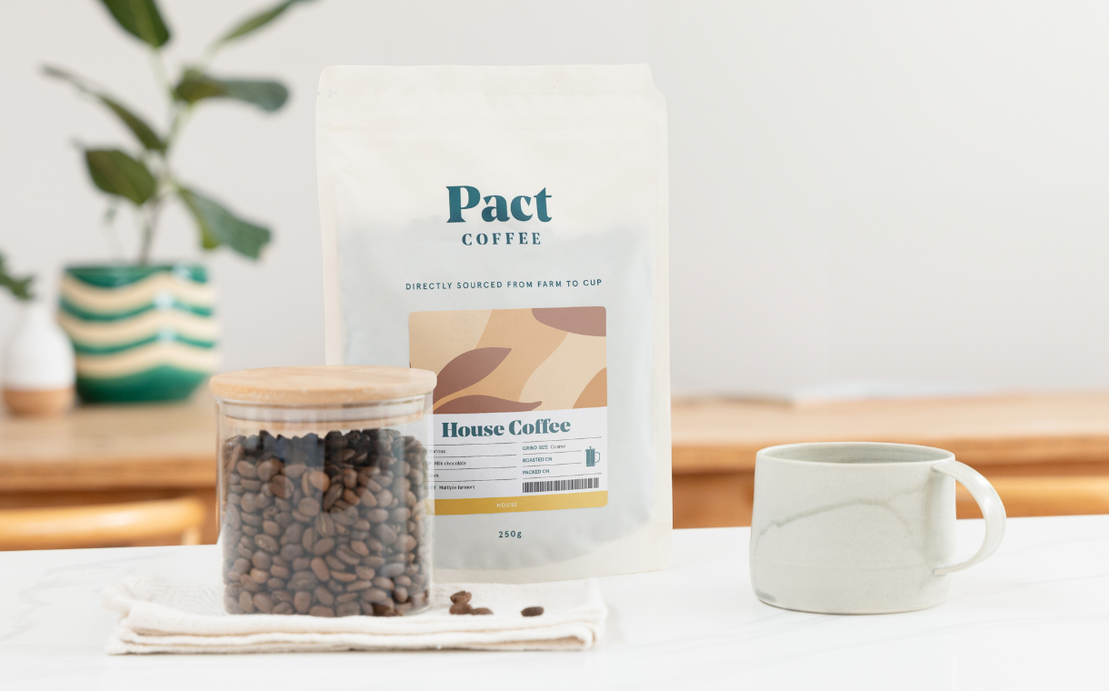 Pact Coffee new packaging funds ocean-bound plastic bottle collection