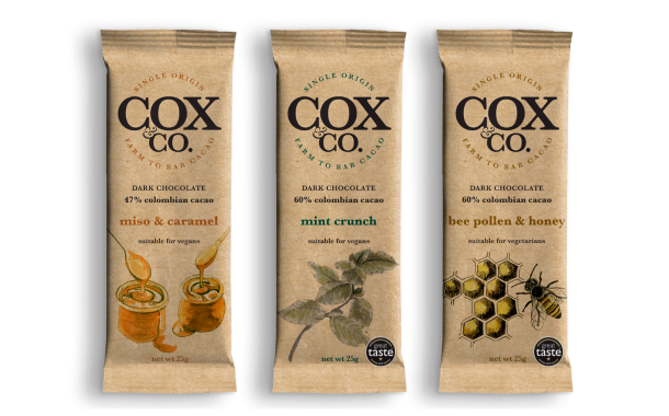 Cox & Co launches paper flow-wrapped chocolate packaging